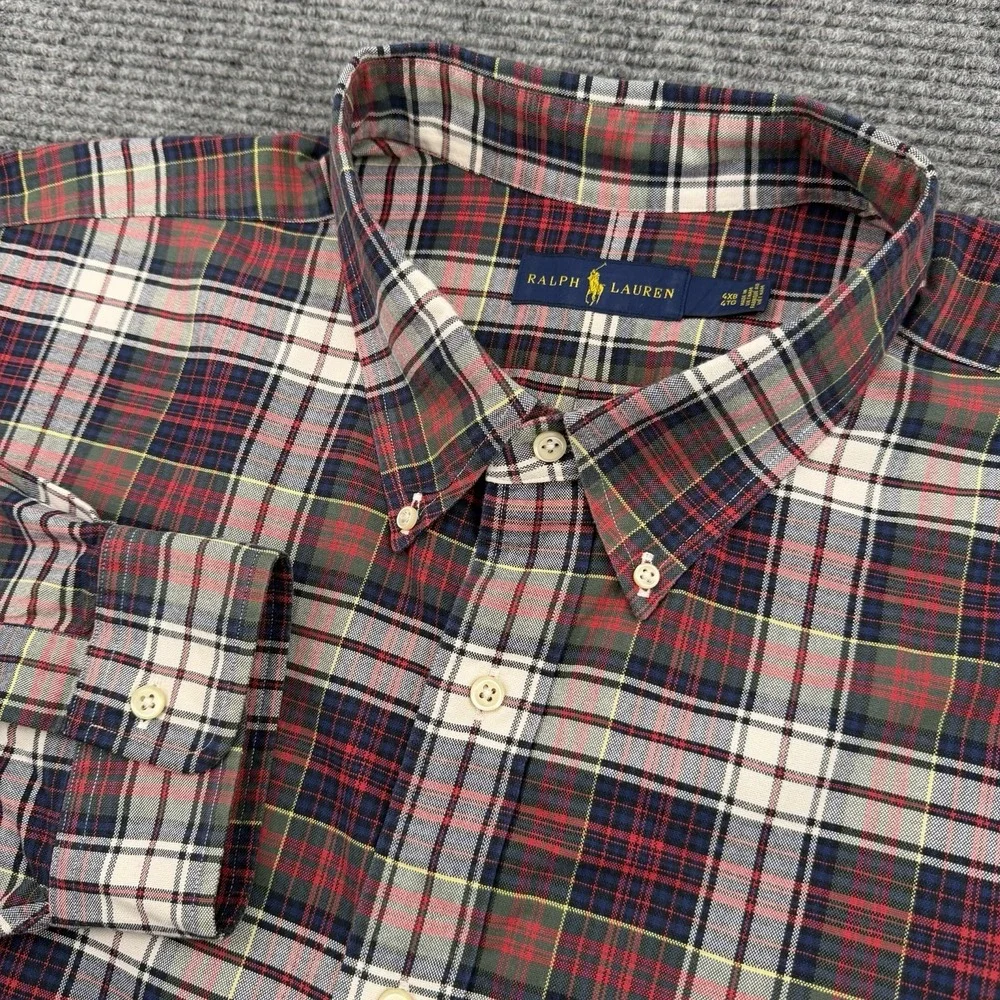 Polo Ralph Lauren Oxford Button Down Shirt Classic Fit Mens 4XB Multicolor Plaid